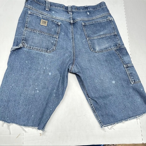 Vintage Lee Jean shorts carpenter Jorts Cut Off paint spatter 38 men’s - Picture 1 of 5
